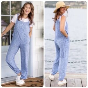 Smash + Tess Jillian Harris Jillyalls Daisy Days Blue Floral Romper Sz Medium